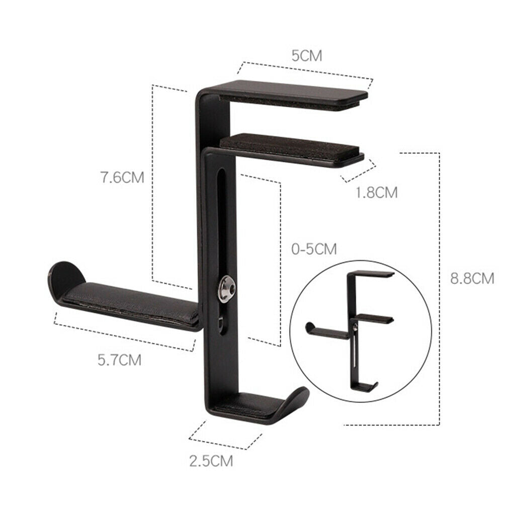 Headphone Stand Hanger Hook Headset Clever Under Desk w/ Curved End White A