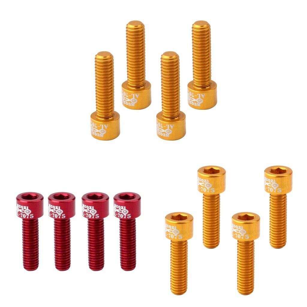 12Pcs Aluminum Alloy MTB Road Bike M5x17mm Bicycle Handlebar Stem Bolts