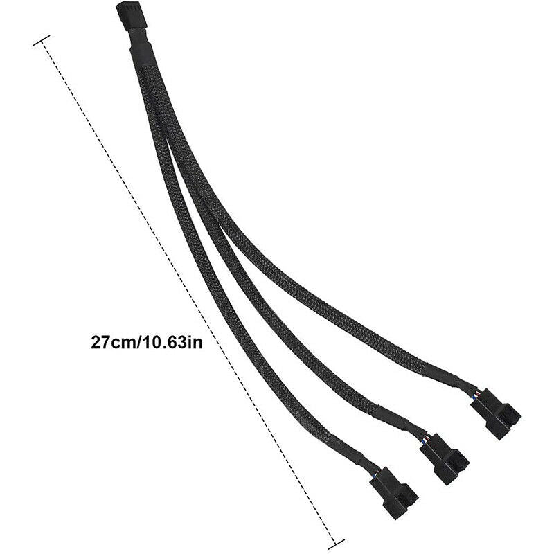 4 Pcs PWM Fan Splitter Cable,Fan Adapter Cable Connector 4 Pin 1 to 3 Conve B7X1