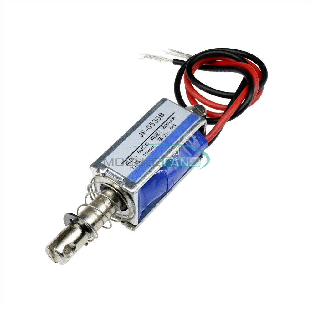 DC6V 300mA Push Pull Type Open Frame Solenoid Electromagnet Reset 5N/10mm