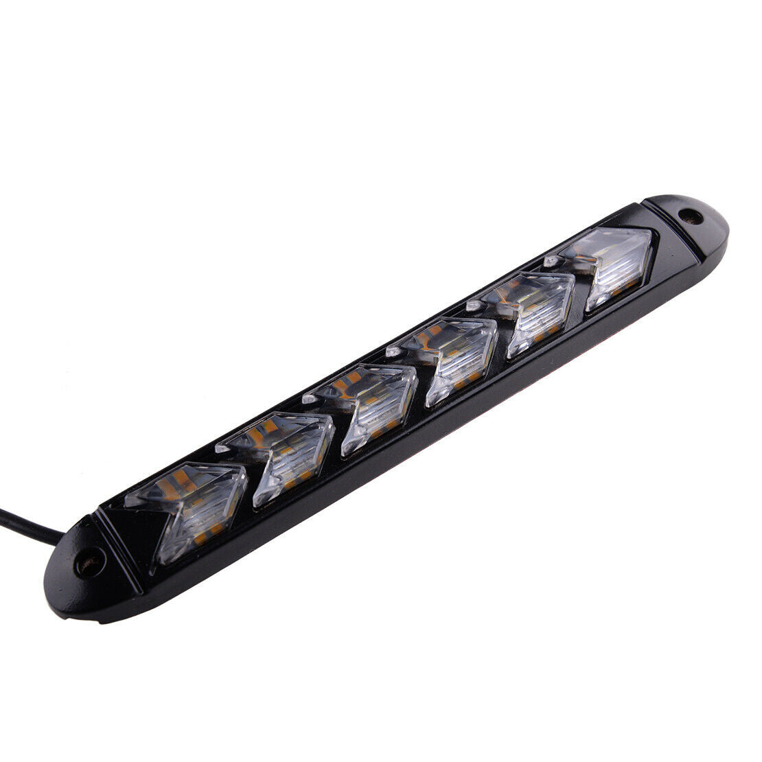 2xCar 6 LED Yellow/White Switchback Flowing Strip Arrow DRL Turn Signal Light