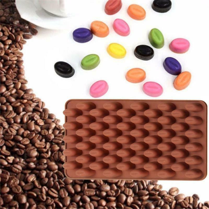 55 Mini Coffee Bean Silicone Mould Cake Chocolate Jelly Candy Soap Baking Mold