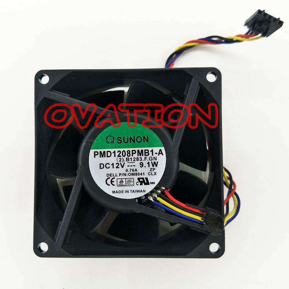 For SUNON PMD1208PMB1-A 80x80x38mm Cooler Cooling Fan DC 12V 9.1W 4Pin PWM
