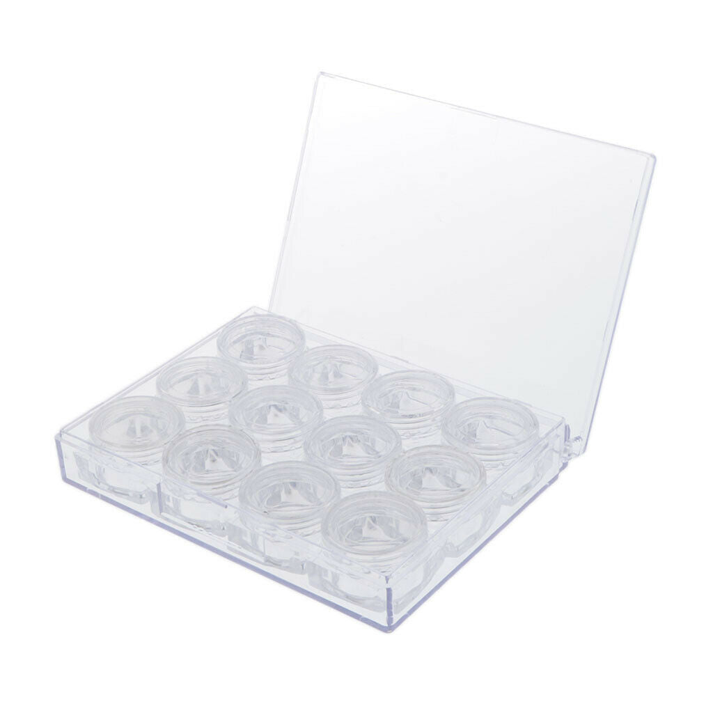 12 Pieces Clear Storage Boxes Jewelry Nail Art Beads Pills Small Item Cases