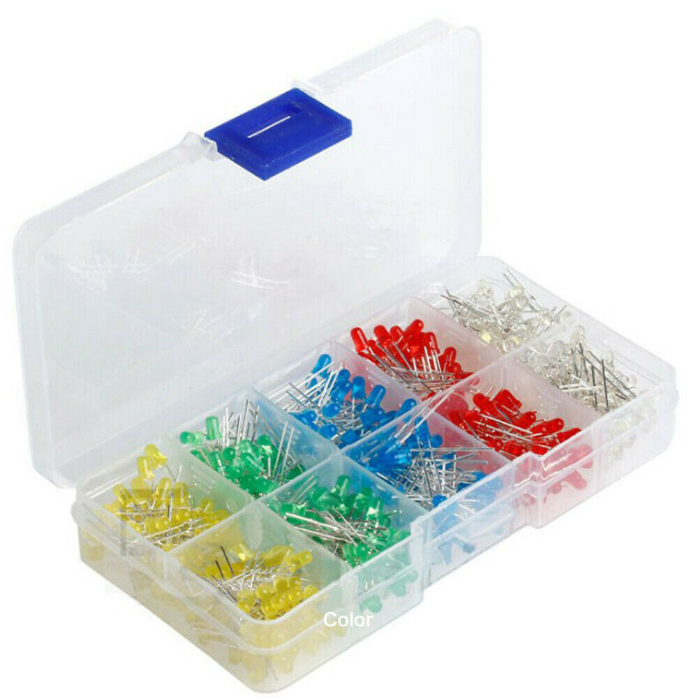 150pcs 3/5mm Box Mixed Color Red Green Yellow Blue White LED Emitting Diodes