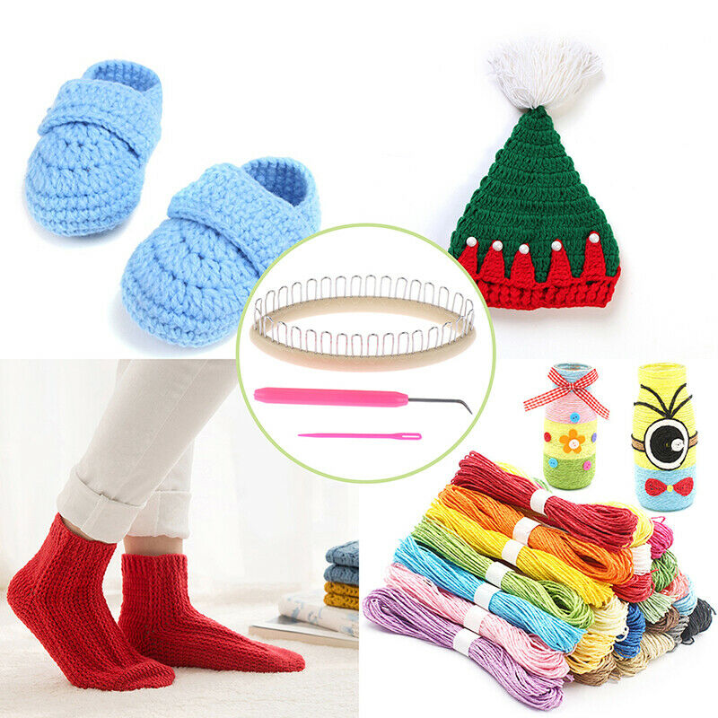 3Pcs Weaving Sock Knitting Loom Crafts Tools Sock Scarf Hat Weaver Needle.l8
