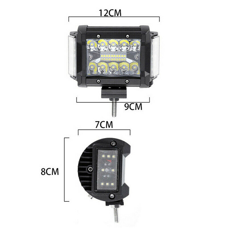 4Inch 108W LED Work Light Side Luminous Light Bar Car Offroad Driving Light W Ad