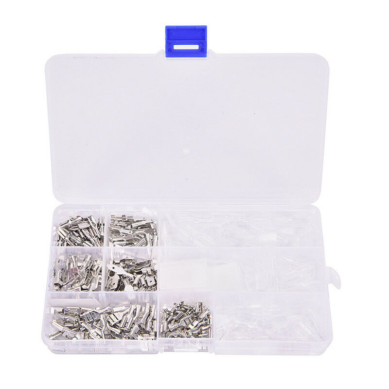 270X Female&Male Spade Connectors Wire Crimp Terminals Set 2.8Mm 4.8Mm 6.3MY1