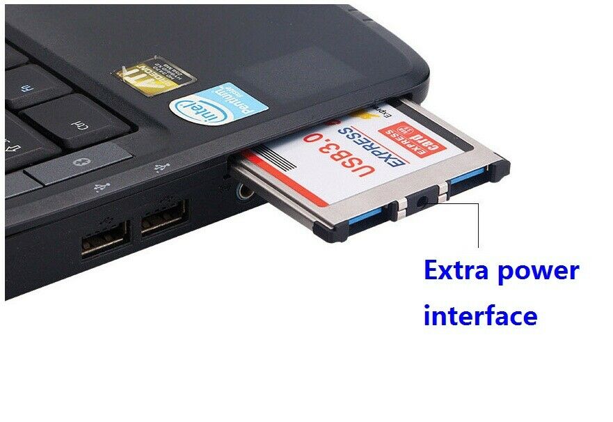 54mm Express Card Expresscard to 2 Port USB 3.0 Adapter for Laptop NEC Chip