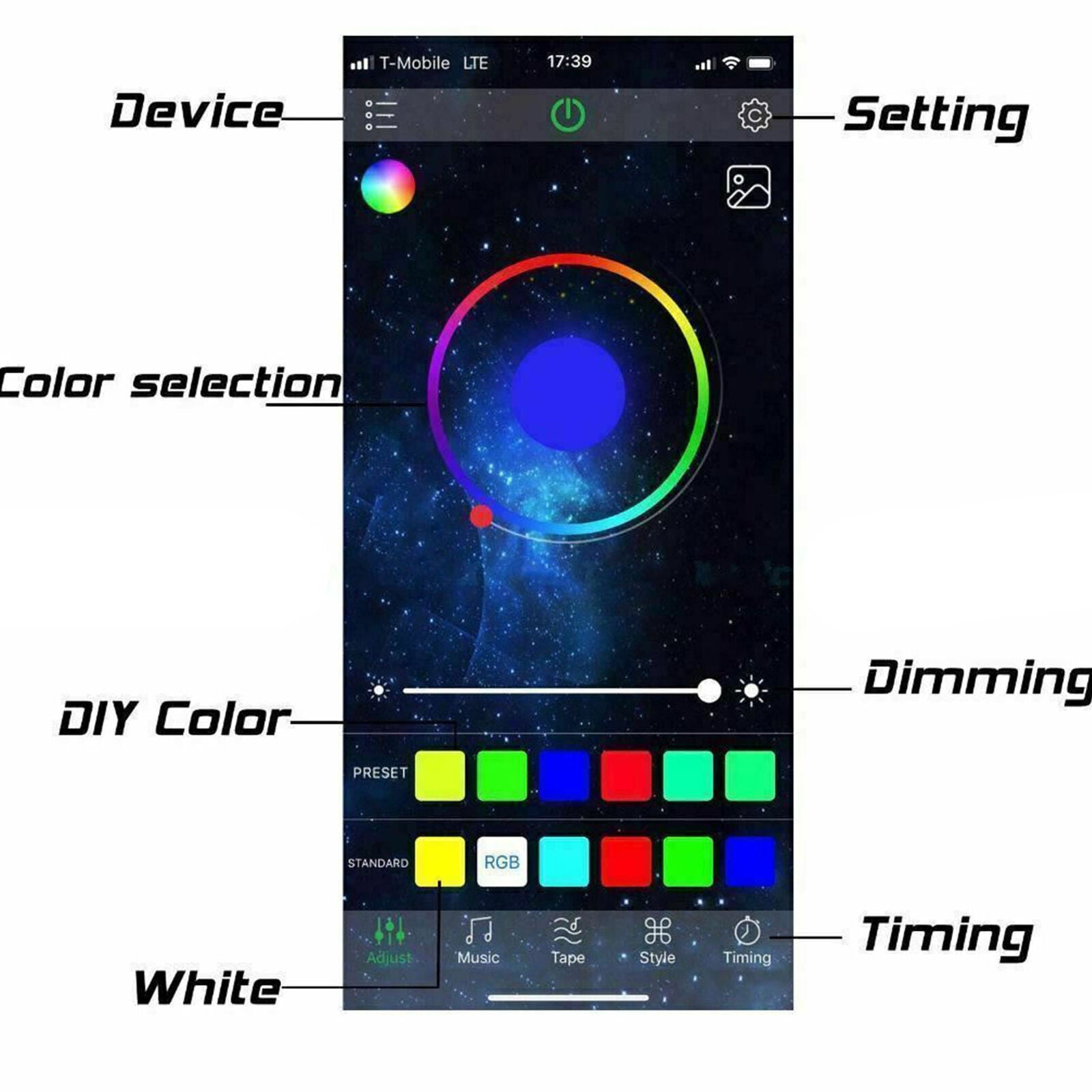 H8 H9 H11 RGB Multi Color Wireless Phone Control LED Bulb For Driving Fog Lights