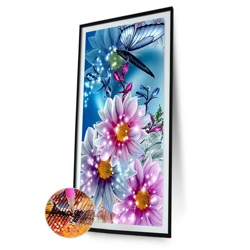 5D DIY Full Drill Butterfly Flower Diamond Embroidery Painting Cross Stitch @