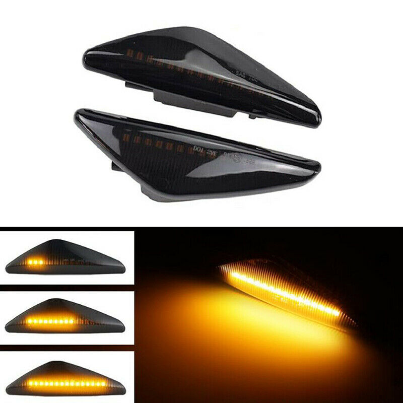 Pair LED Fender Side Turn Signal Light Lamp L&R For BMW X3 F25 X5 E70 X6 E71 E72