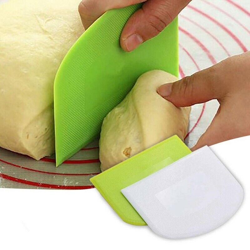 2 Pieces Dough Scraper Bowl Scraper Food-Safe Plastic Dough Cutter Flexible PlJ8