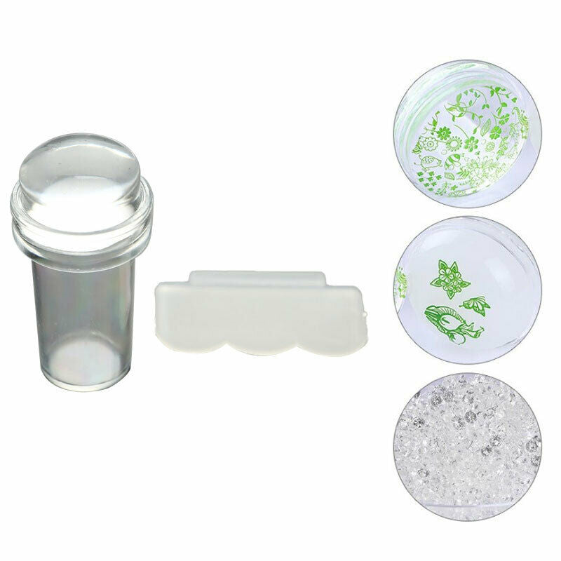 2.4cm Jelly Nail Art Stamper Scraper Set DIY Design Silicone Stamping ToolsJ Kt