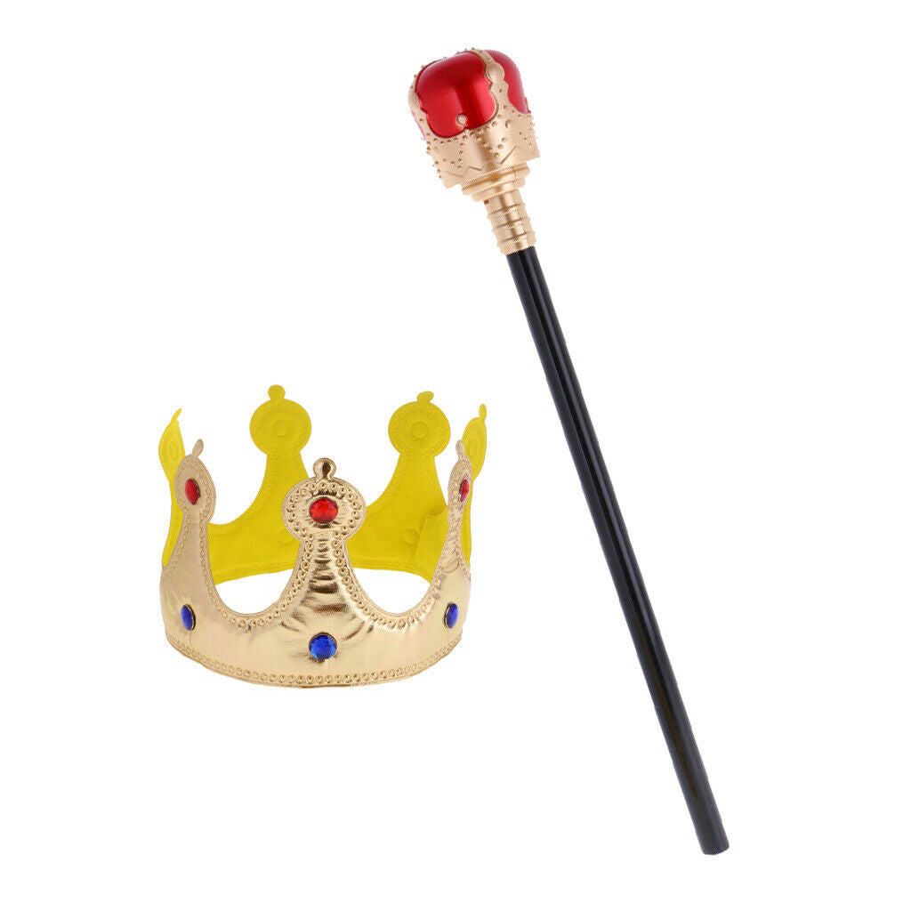 Royal Crown + Scepter Kids Fairy Tale Empress Costume Accessories Party Toys