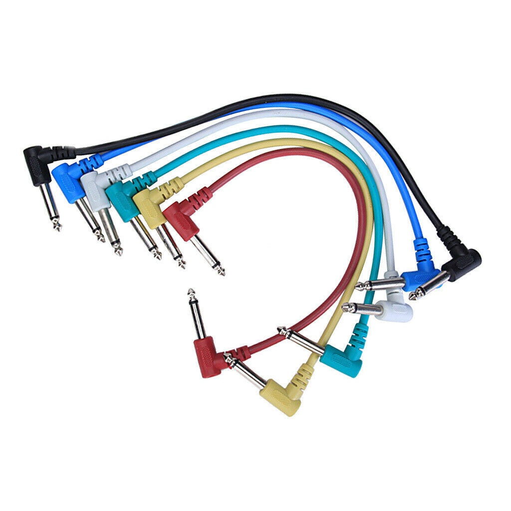 6x Patch Cables Fits for Guitar Effect Pedal 6.35mm Jack 1/4" Accessory