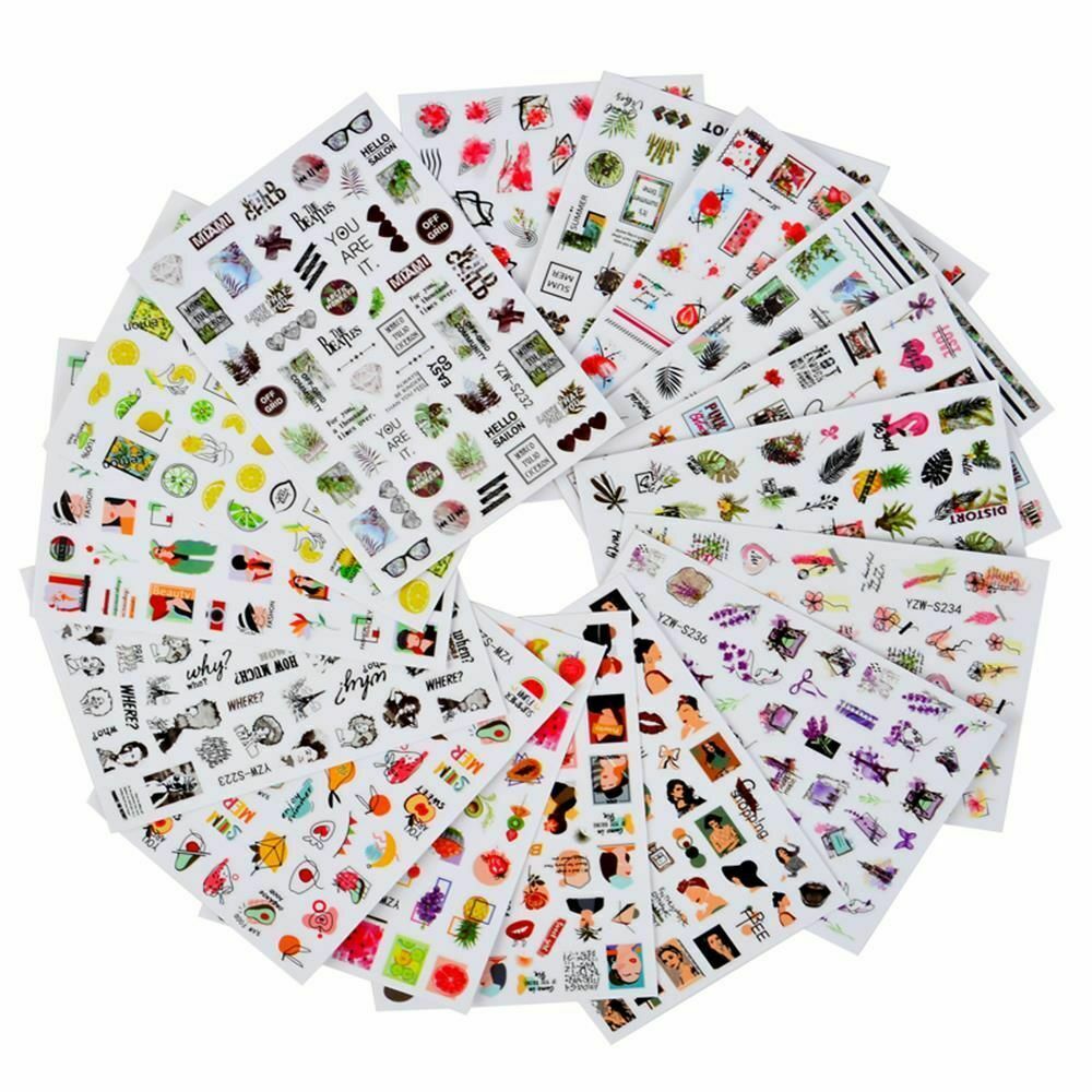 Banana Leaf Lemon Summer Fruit Nail Stickers Manicure Decor Adhesive Decals