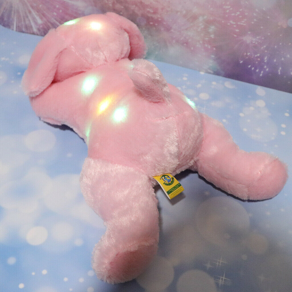 LED Doggie Stuffed Animal Night Light Colorful Glowing Puppy Soft Plush Toys,