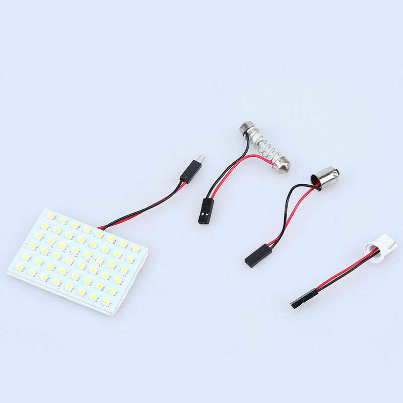 Car Interior T10 BA9S Lights Panel 48 LED Dome Bulbs Lamp Adapter 12V White Auto