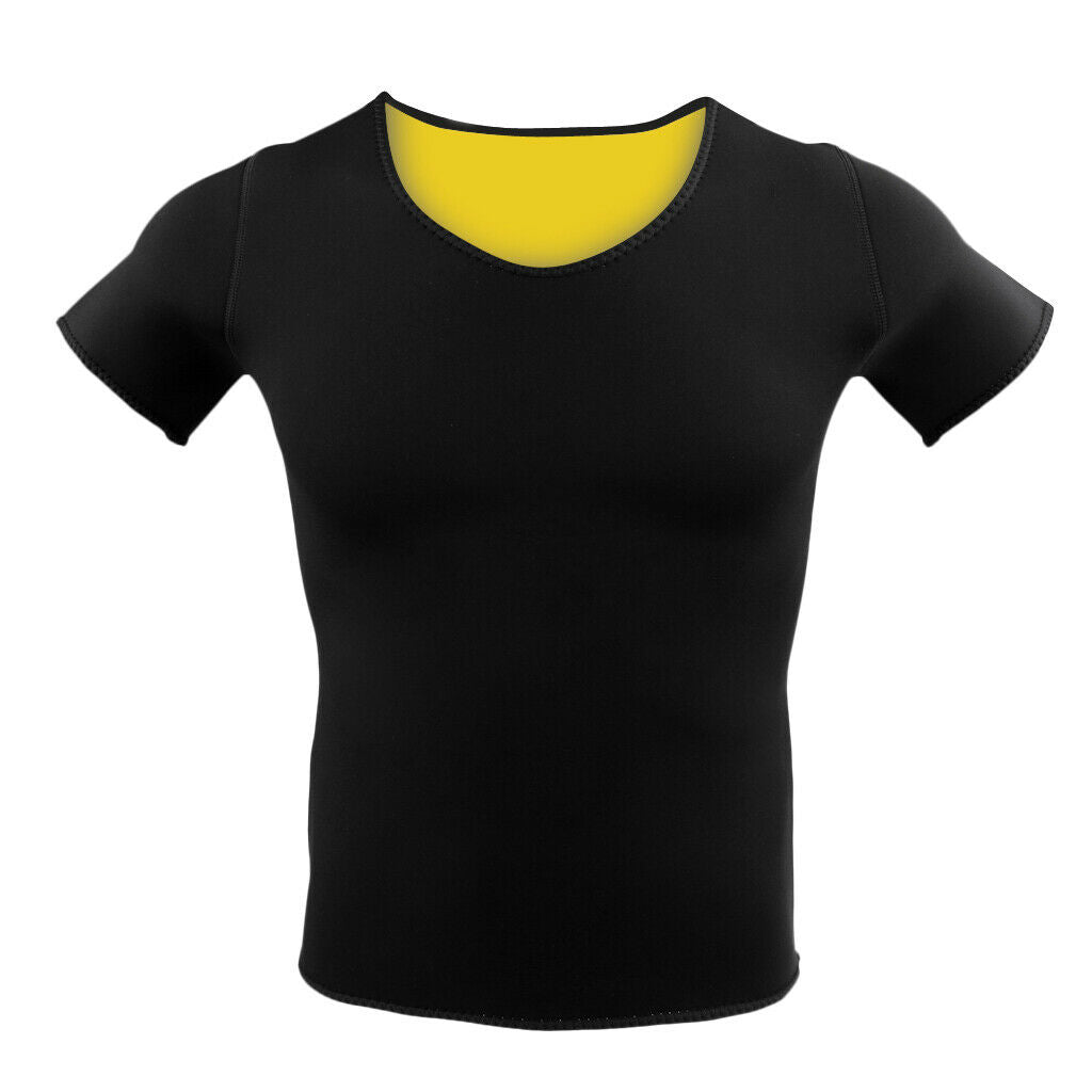 Women Neoprene Sport T Shirt Short Sleeve Yoga Fitness Exercise Top Black L