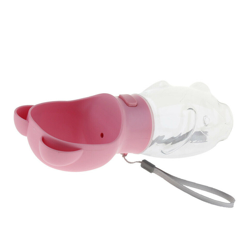 Portable Pet Dog Water Bottle Dogs Travel Puppy Cat Drinking Bowl  Pink