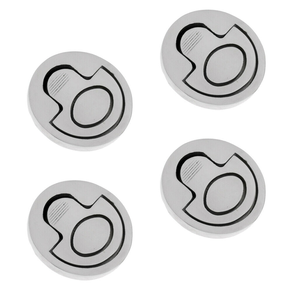 4pcs Boat Recessed Hatch Pull Handle Marine Locker Flush Lift Ring 316 Stainless