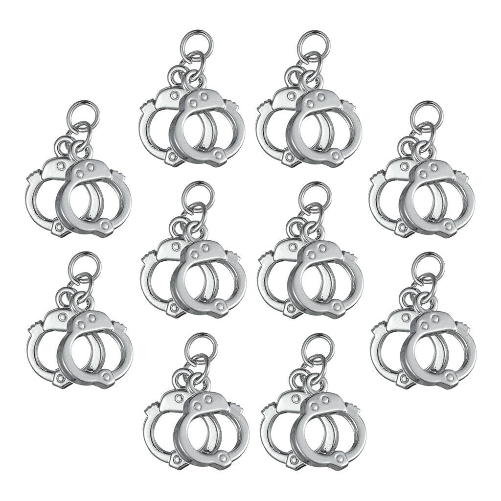 10pcs Handcuff Manacle Charm DIY Handmade Jewelry Making Accessories Sliver