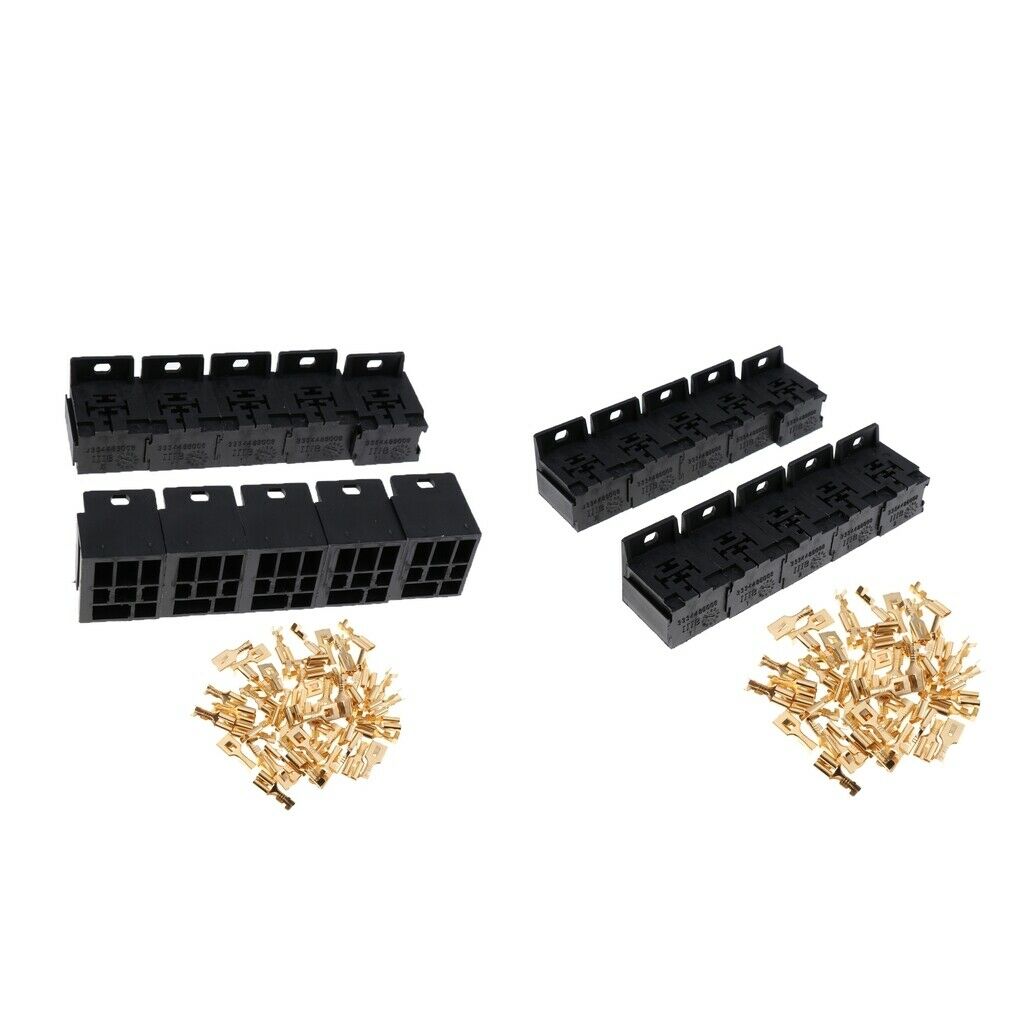 20 Set 5P Terminals Relay Socket Connector Bracket Terminal Case Holder