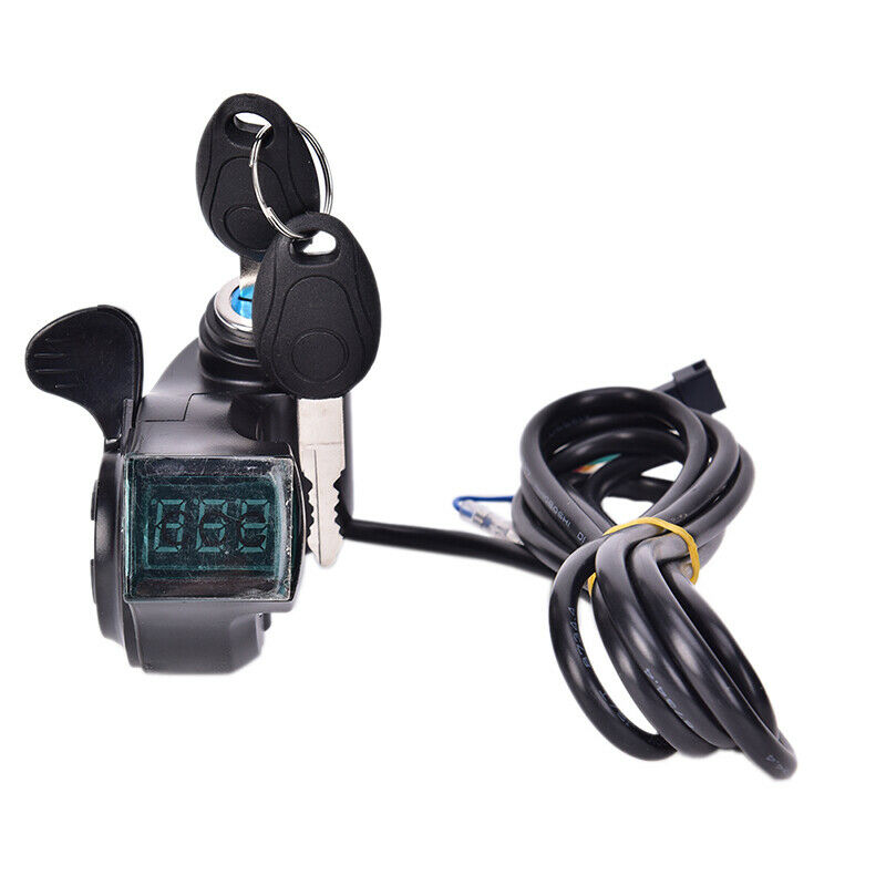 Bikes Finger Thumb Throttle With Power Switch LCD Display Switch Handlebar GBDA