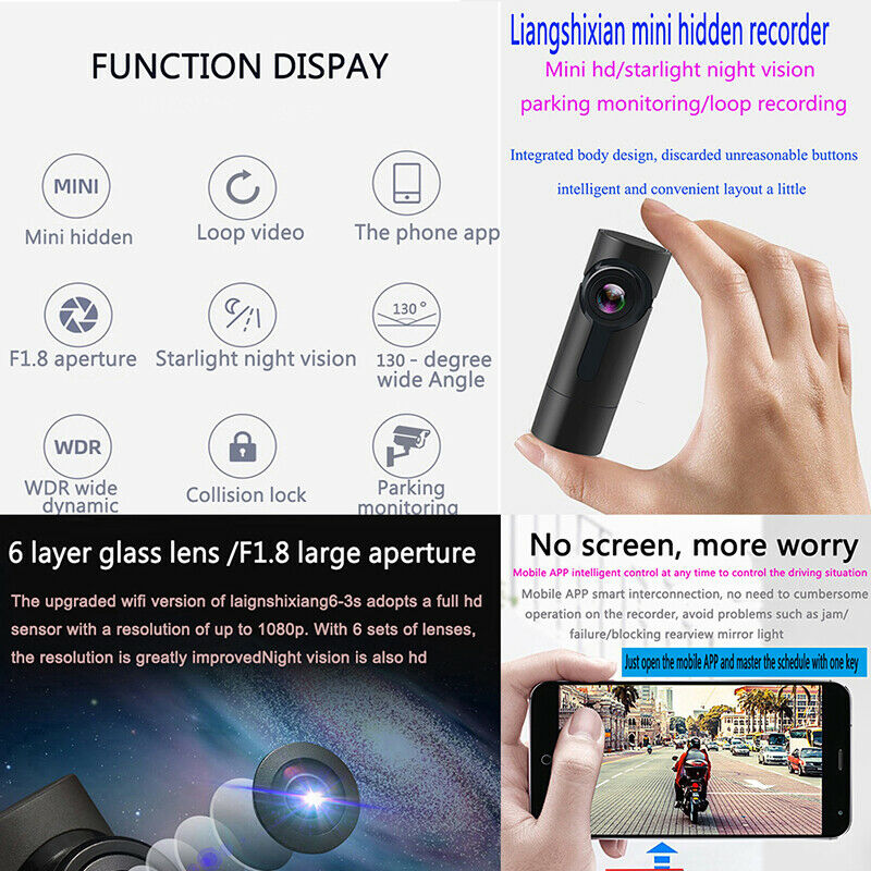 Wifi Car DVR Dash Cam 1080P Car Camera Recorder Monitor Driving Recorderlo TL