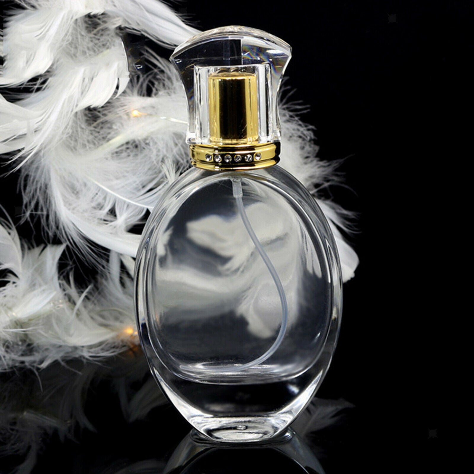 Travel 50ml Empty Clear Glass Cosmetics Perfume Spray Bottle Jar Home Decor