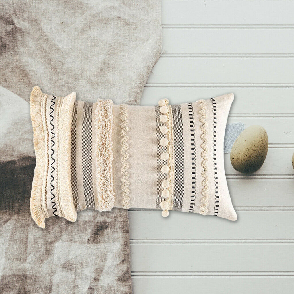 2pcs Moroccan Boho Throw Pillow Cover Cotton Woven Decorative Pillow Case