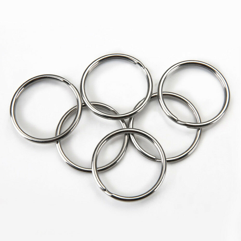 10X Split Key Rings Blanks Iron Hoop Edged Alloy Loop Ring Link Keychain 25MM