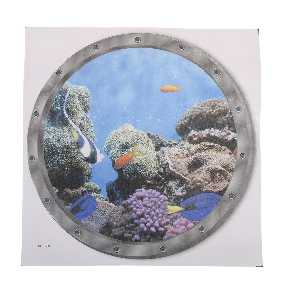 Underwater Fish Wall Stickers for Washing Machine Decor Bathroom Deca.l8