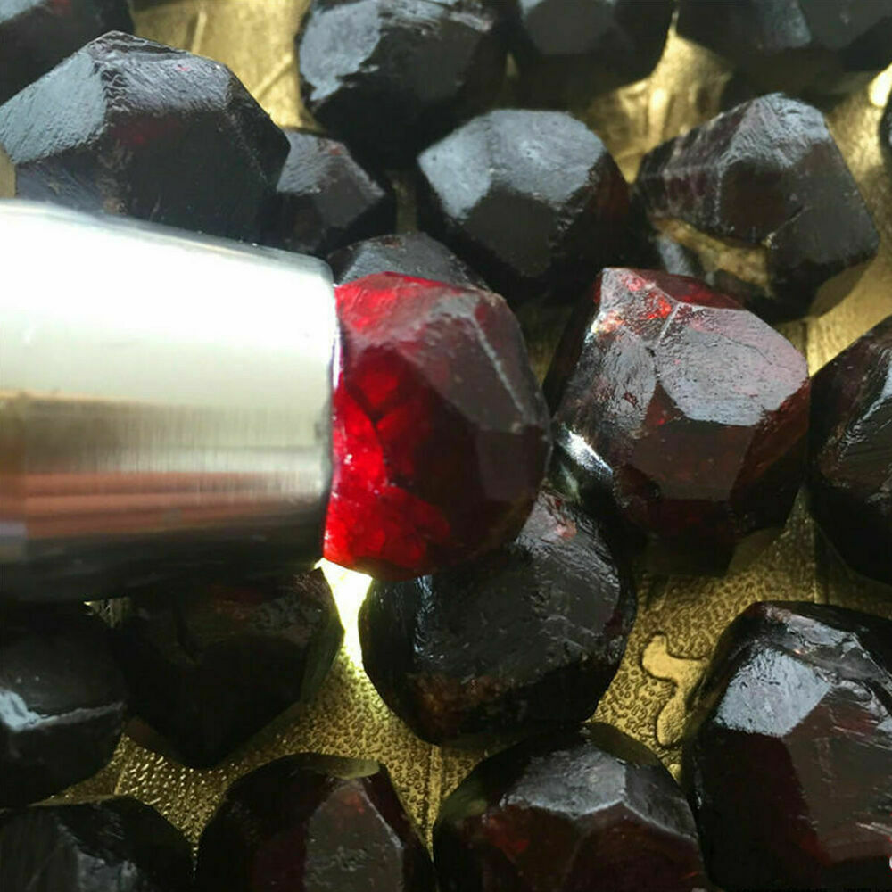 Natural Quartz Crystal Raw Rough Red Garnet Stone Specimens Reiki Healing Rock