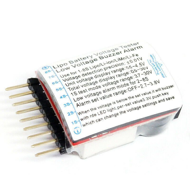 1S-8S 2 in 1 Lipo BEEPER Battery LED Voltage Meter Tester Alarm Spannungs.l8