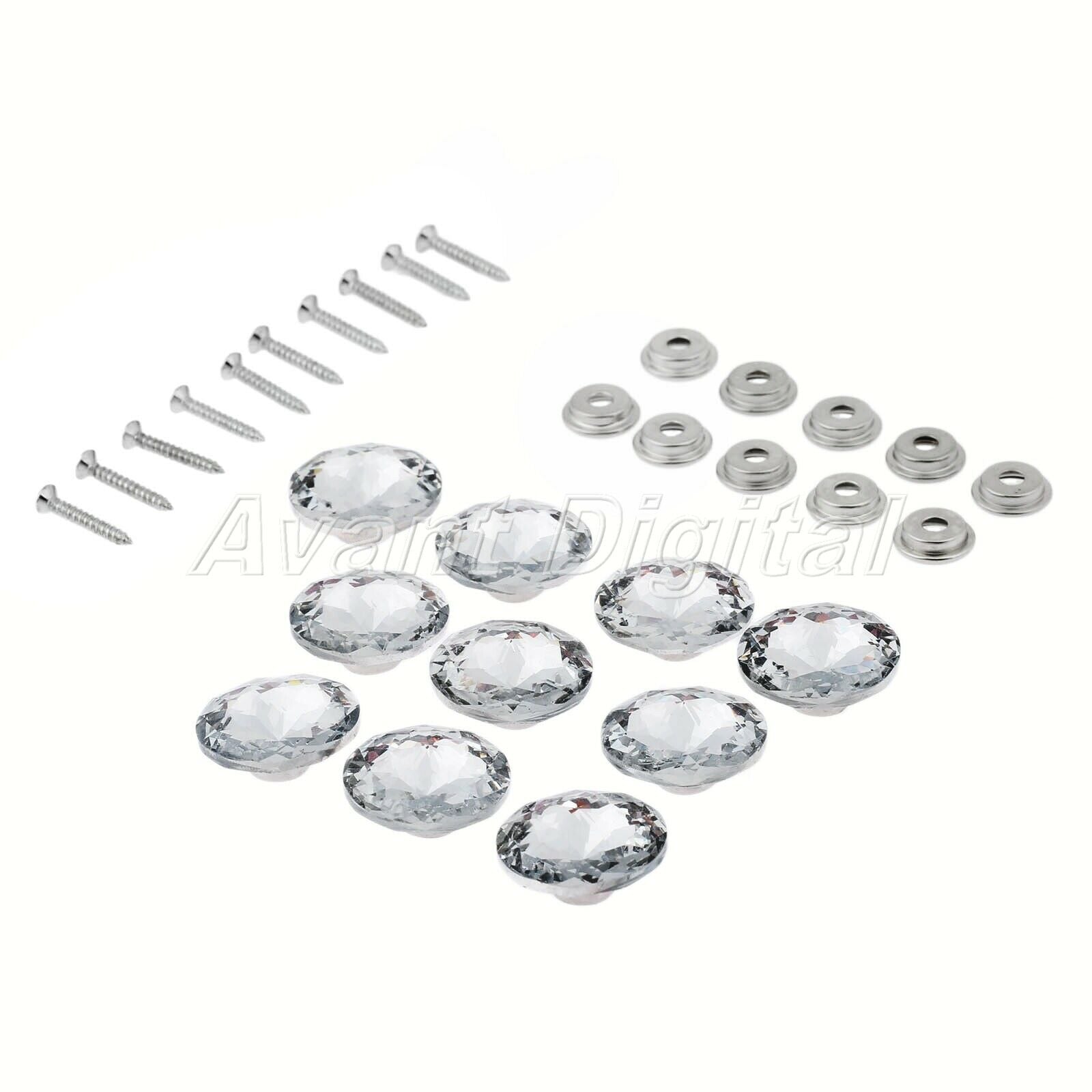 2.5cm 10pcs Sofa Screw Sew Buttons Crystal Upholstery Nails Tacks Shiny Pattern