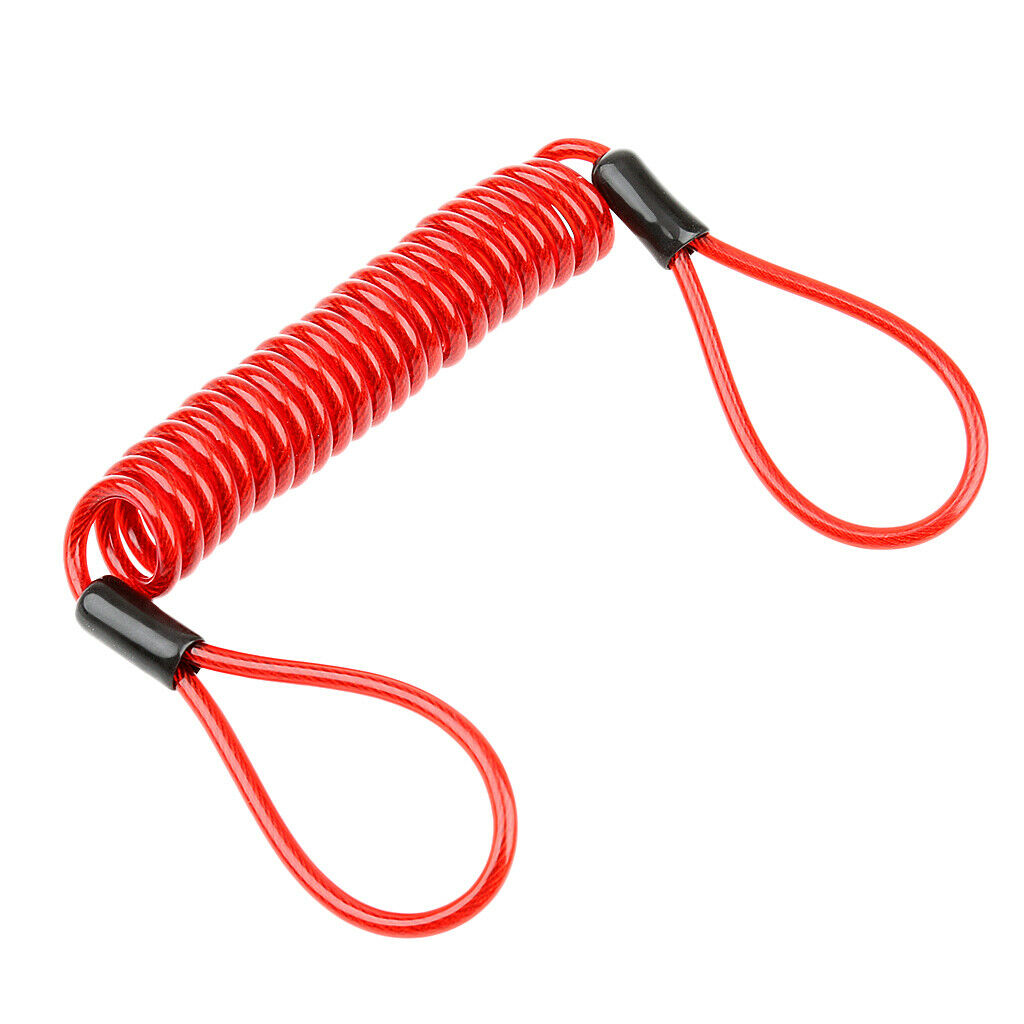 1.5m Motorcycle Disc Brake Lock Spring Reminder Cable Security Lanyard Cord