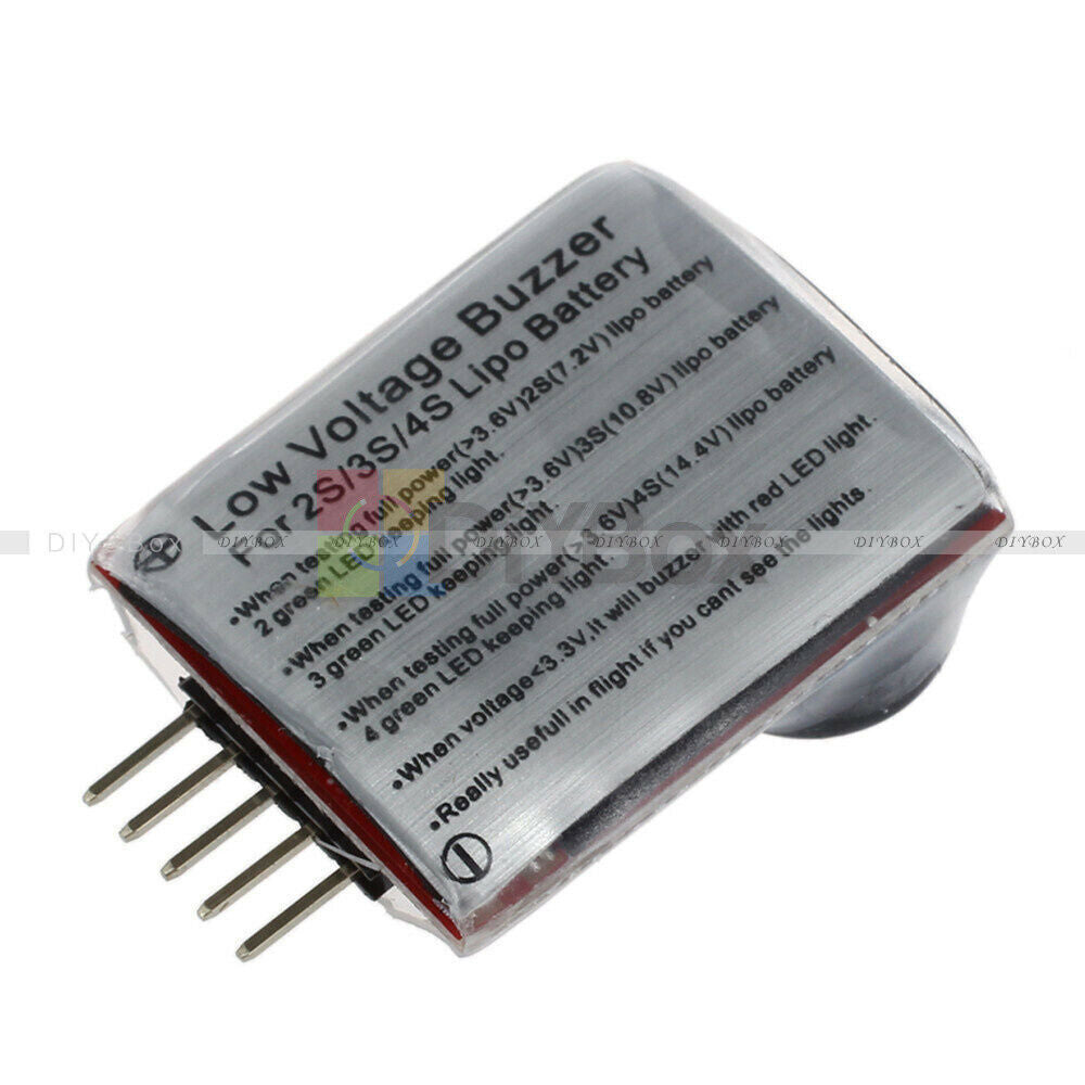 2S-4S Cell Lipo Battery Dual Speaker Low Voltage Alarm Buzzer w/ LED 7.4V-14.8V
