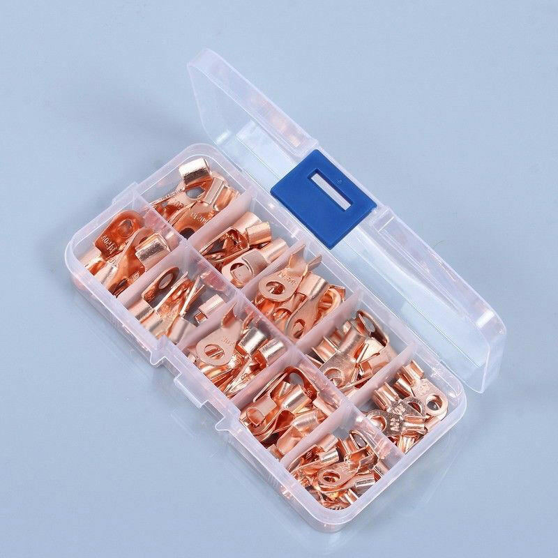 70pcs OT Open Cable Wire Terminal Connector Copper Lugs 10/20/30/40/50A
