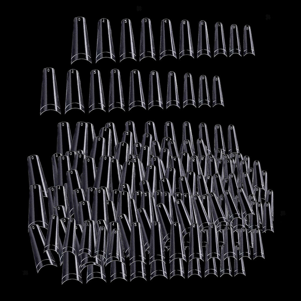 1000Pcs C Curve False Nails Half Cover Press on Nail Tips DIY 10 Sizes
