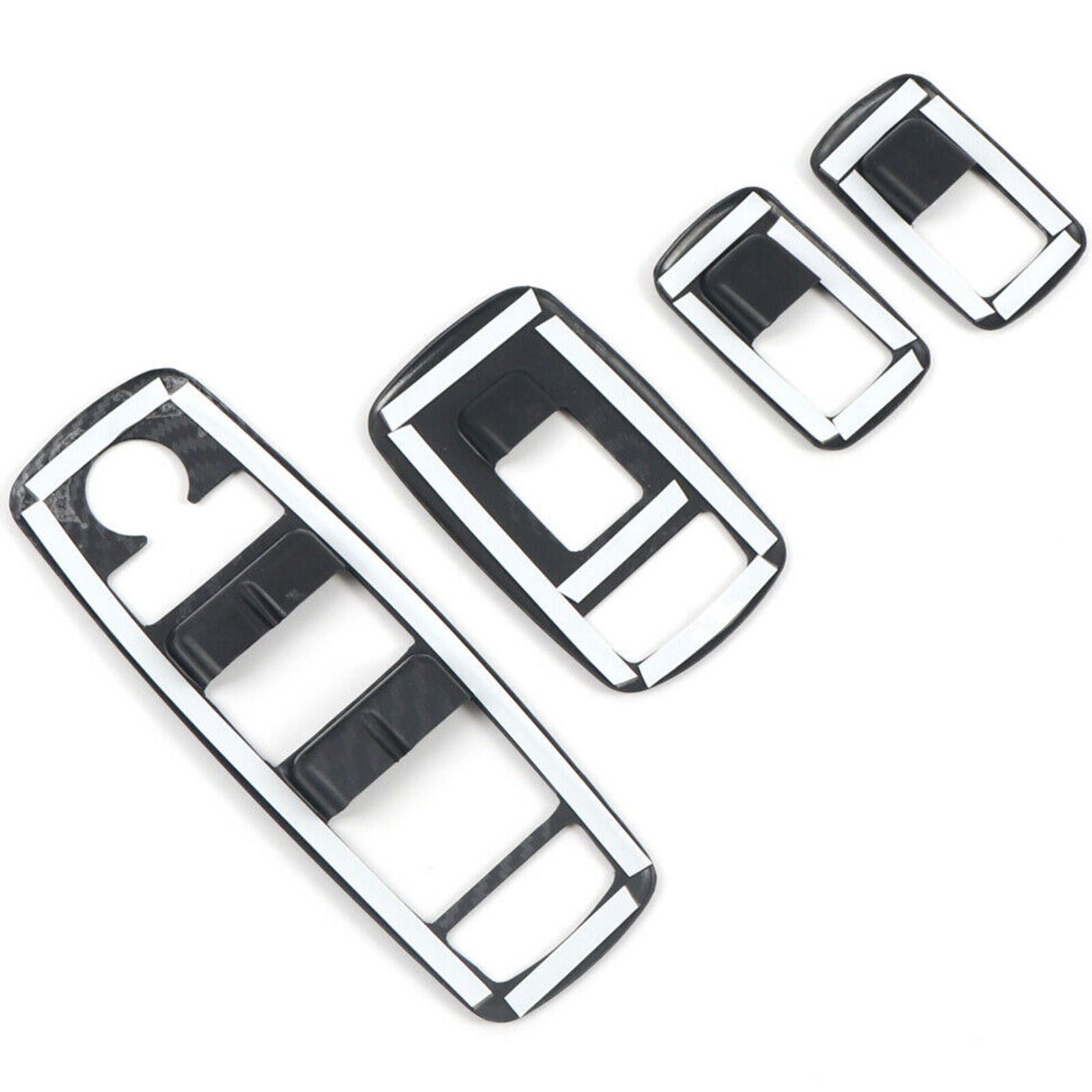 2019 2020 for Dodge Ram 1500 ABS Carbon Window Switch Button Lifter Cover Trim