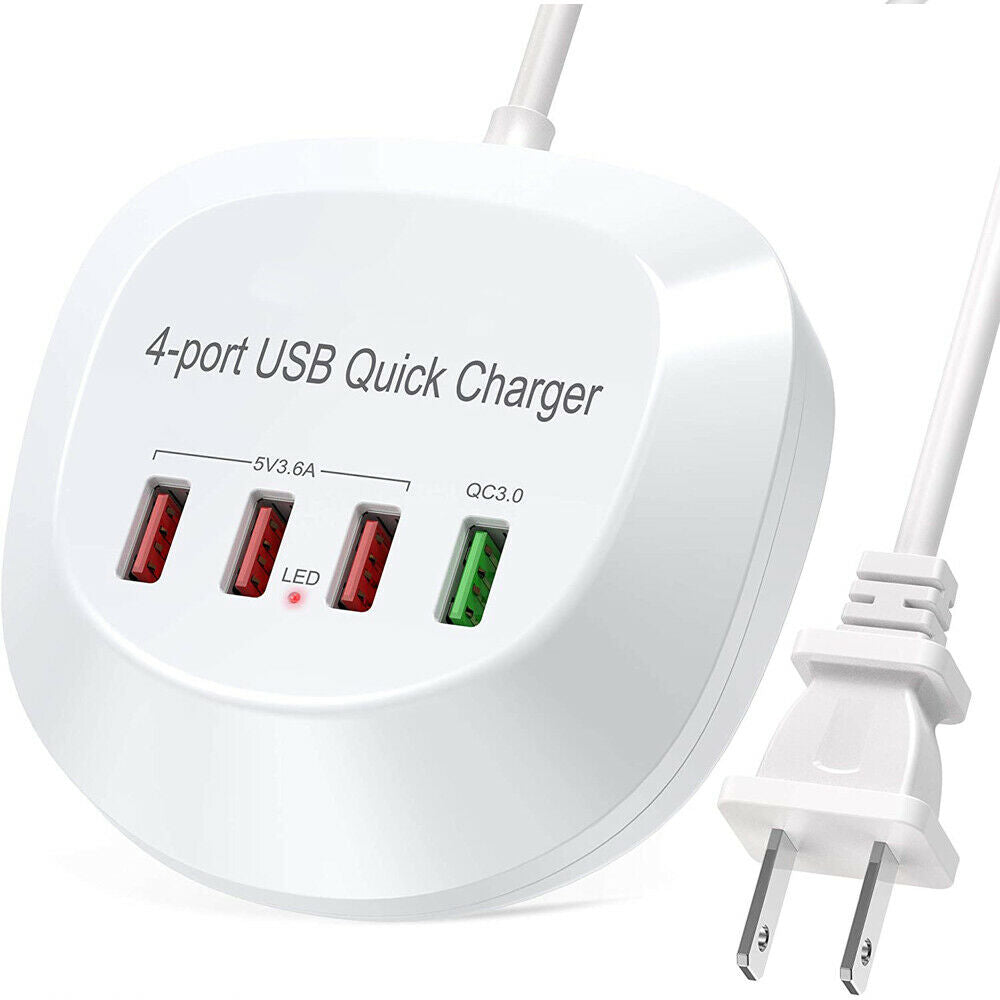 4 Ports USB Quick Charger QC 3.0 Fast Charging Dock USB HUB Power Adapter NEW