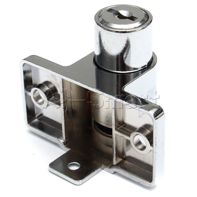 Window Door Bolt Catch Push Lock Aluminum Sliding Patio Sash Security Key Screw