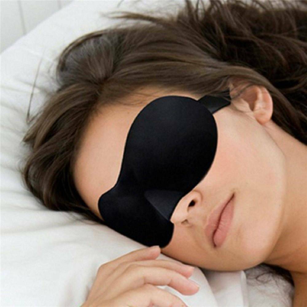 Black Sleep Eye Cover3D Memory Foam Padded Cover Travel Relax Aid Blindfold New