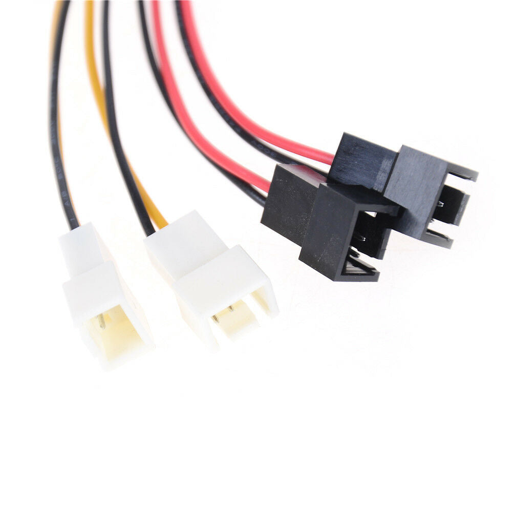 IDE 4-Pin To 4X 3-Pin TX3 Case Cooling Fan Power Adapter Converter CableDD