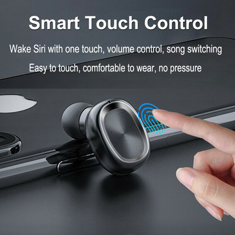 Bluetooth 5.0 Headset Wireless Earbuds Stereo Headphones Smart Touch Control