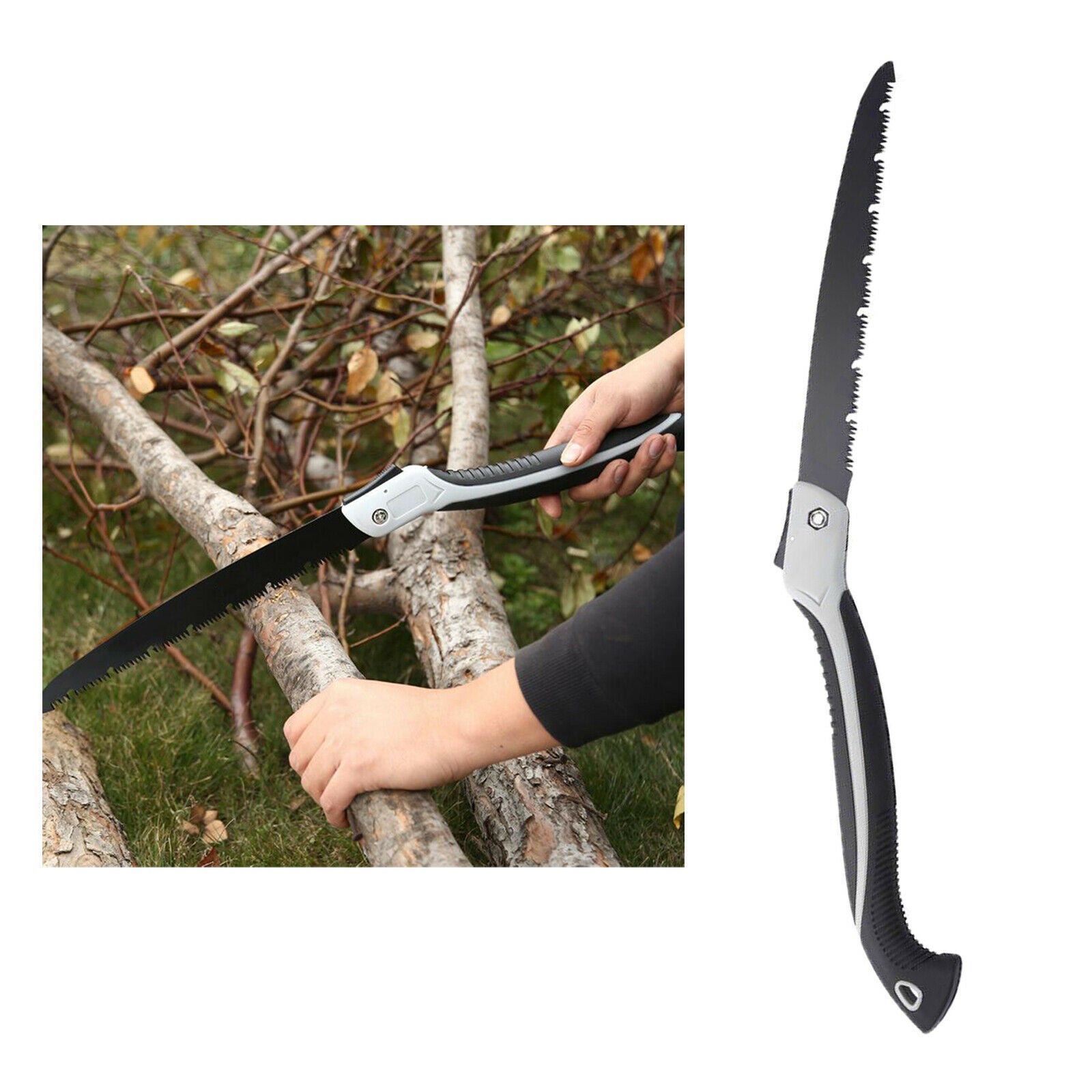Folding Pruning Saw Steel Triple Cut Hand Pruner Tree Brunch Gardening Tool