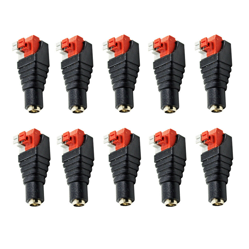 20PCS Red 12V Male Female DC Power Plug Adapter Connector for LED Strip Light