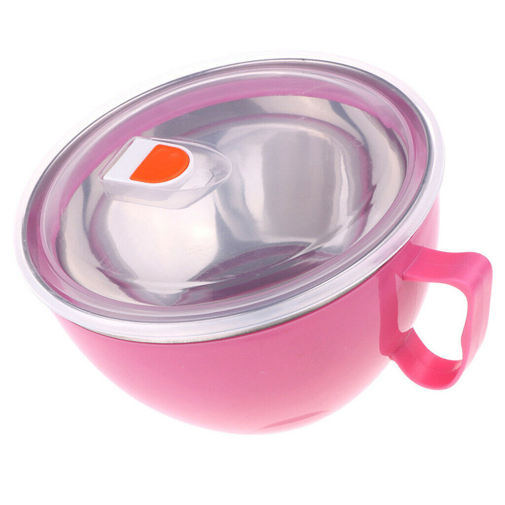 Portable Thermal Insulated Lunch Box Bento Food Container Box Outdoors Pink